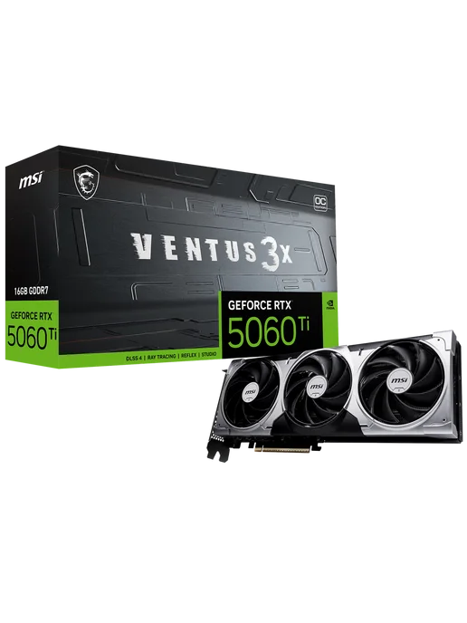 Видеокарта RTX 5060 Ti 16 ГБ RTL (RTX 5060 Ti 16G VENTUS 3X
